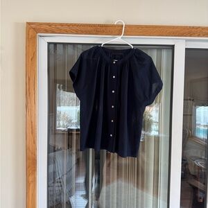 Jenni Kayne Navy Blue Willow Blouse with Buttons